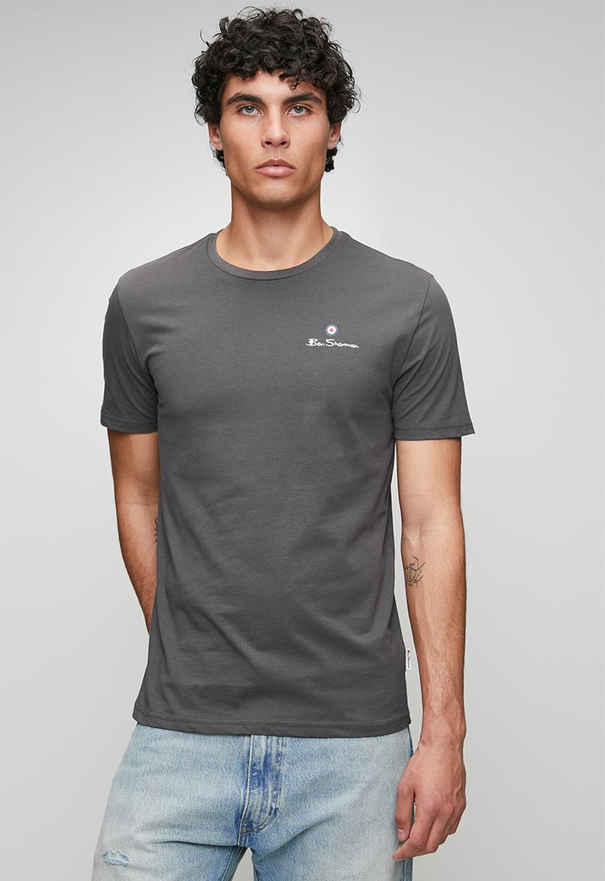 Ben Sherman - Essential Tar Prnt Crew Tee Shirt - Charcoal