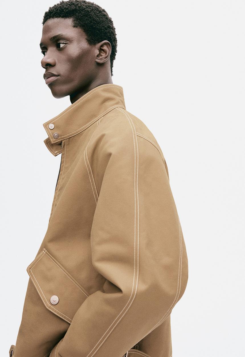H&M - H&M Atelier: Cotton workwear jacket - dark beige