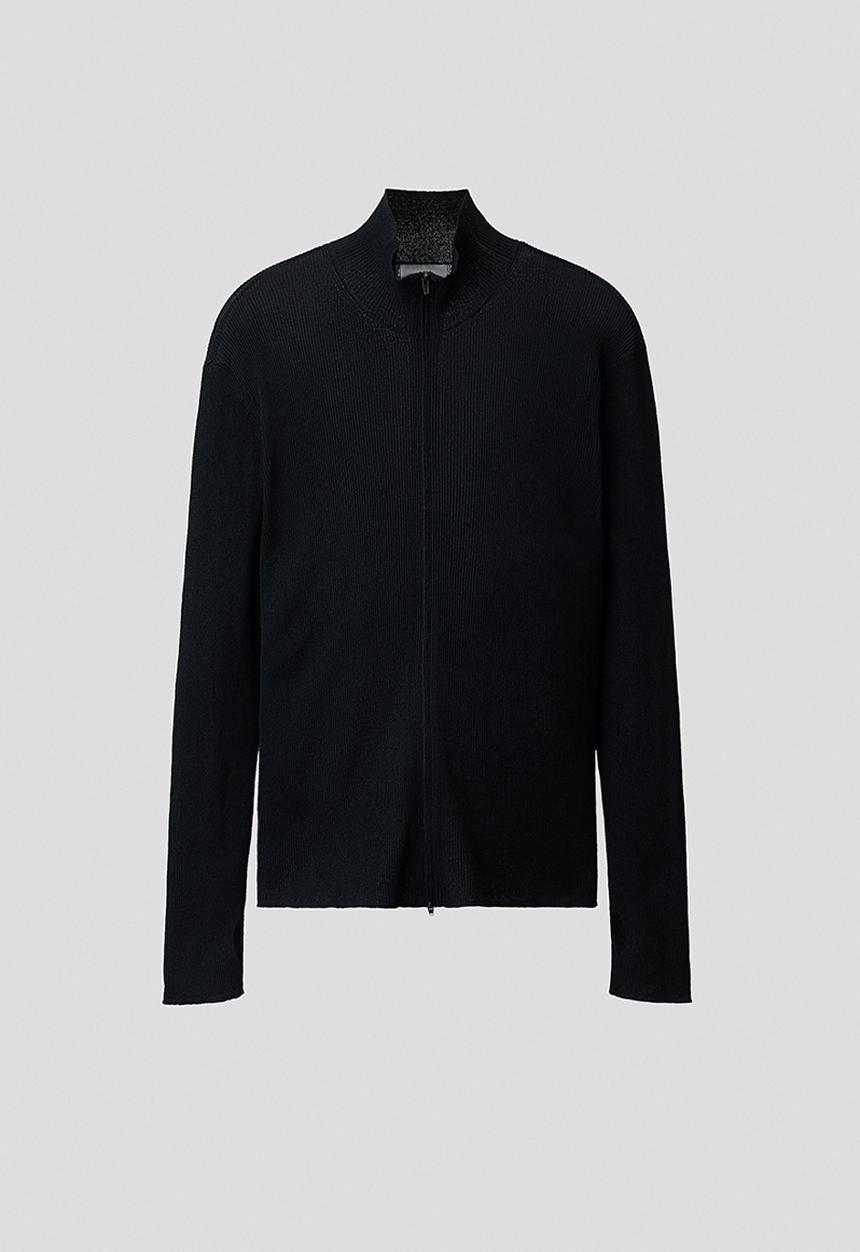 H&M - H&M Atelier: Slim fit zip-through cardigan - navy blue