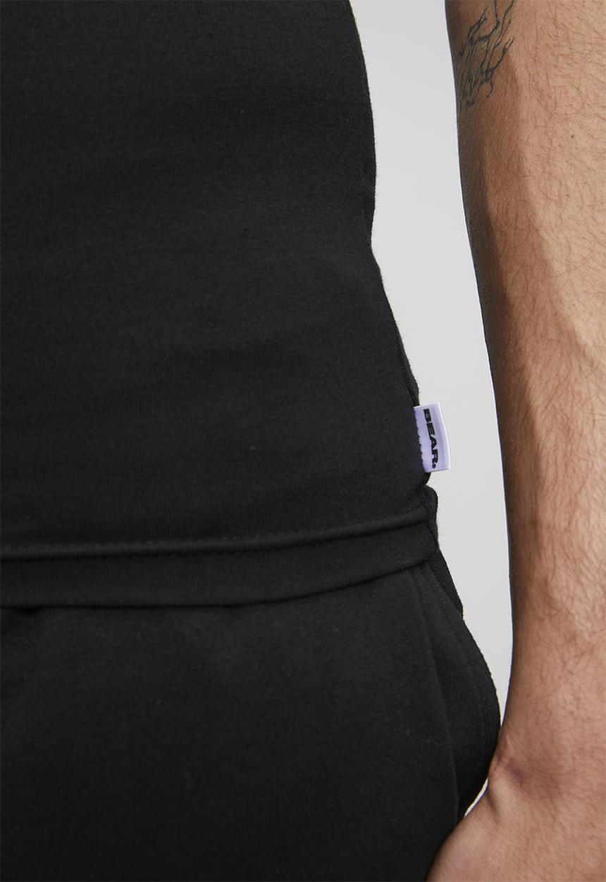 Bear - 2pk cotton elastane vests - black/moonlight navy