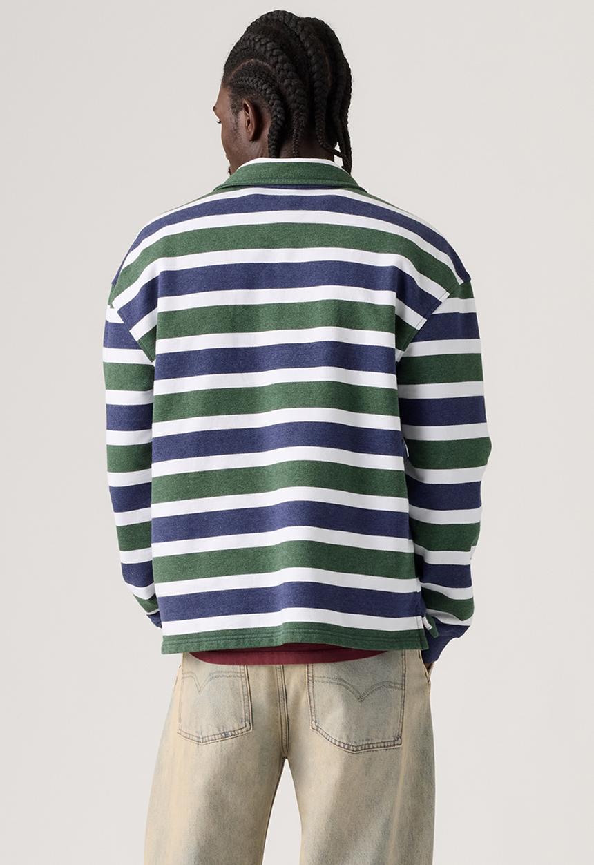 Levi’s® - CAMERON 1/4 ZIP - 0083X-0001 Koby Stripe - KOMBU GREEN HEATHER