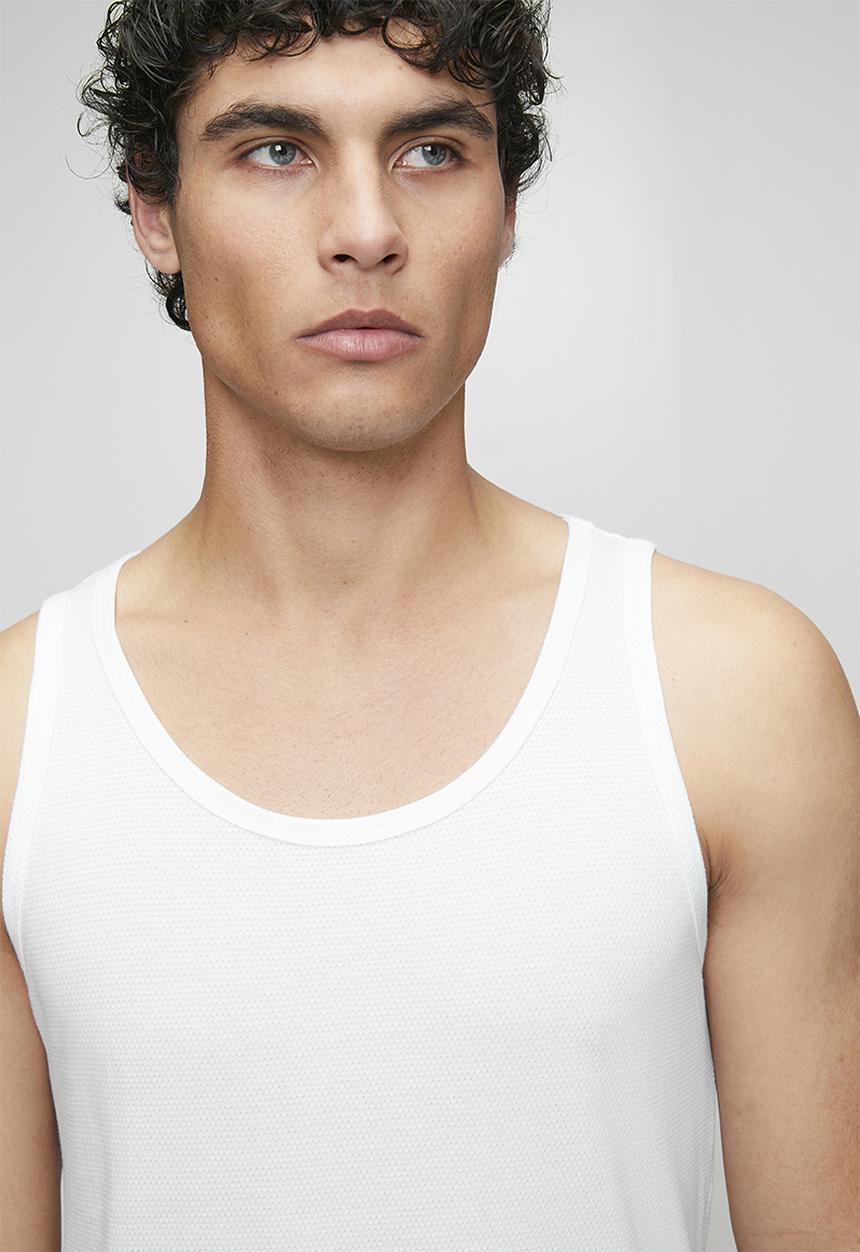 Bear - 2Pk eyelet vests - white