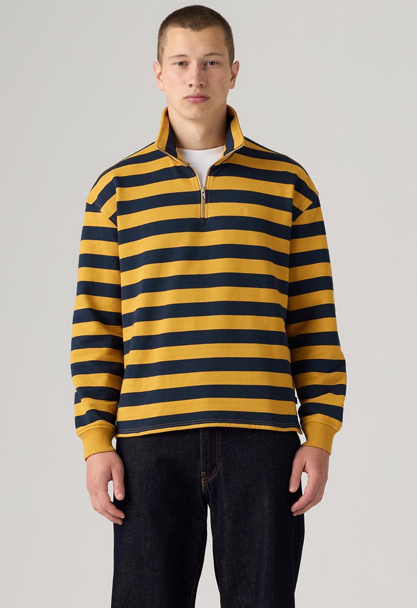 Levi’s® - CAMERON 1/4 ZIP - 0083X-0004 - Pollard Stripe NAVY BLAZER