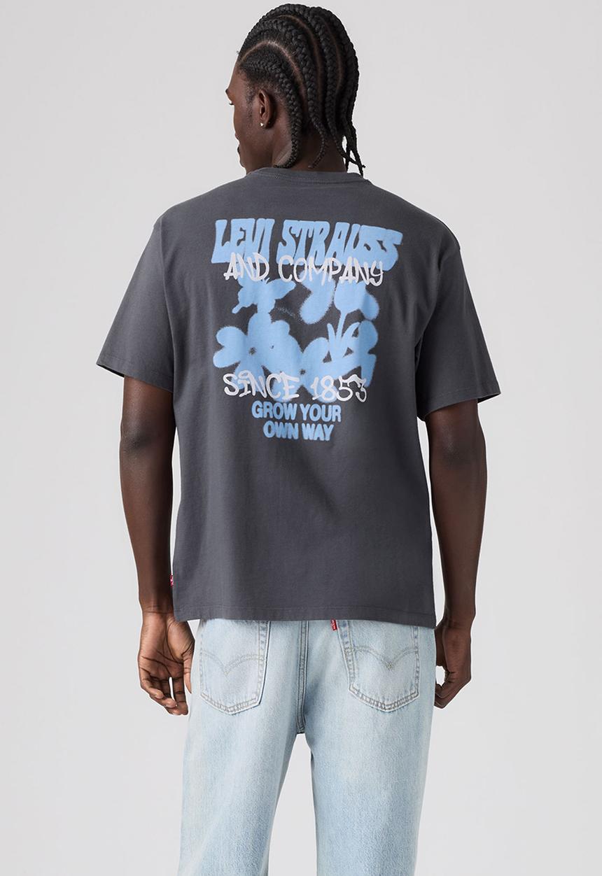Levi’s® - VINTAGE FIT GRPHC TEE ZA - GROW YOUR OWN WAY GREY PINSTRIPE