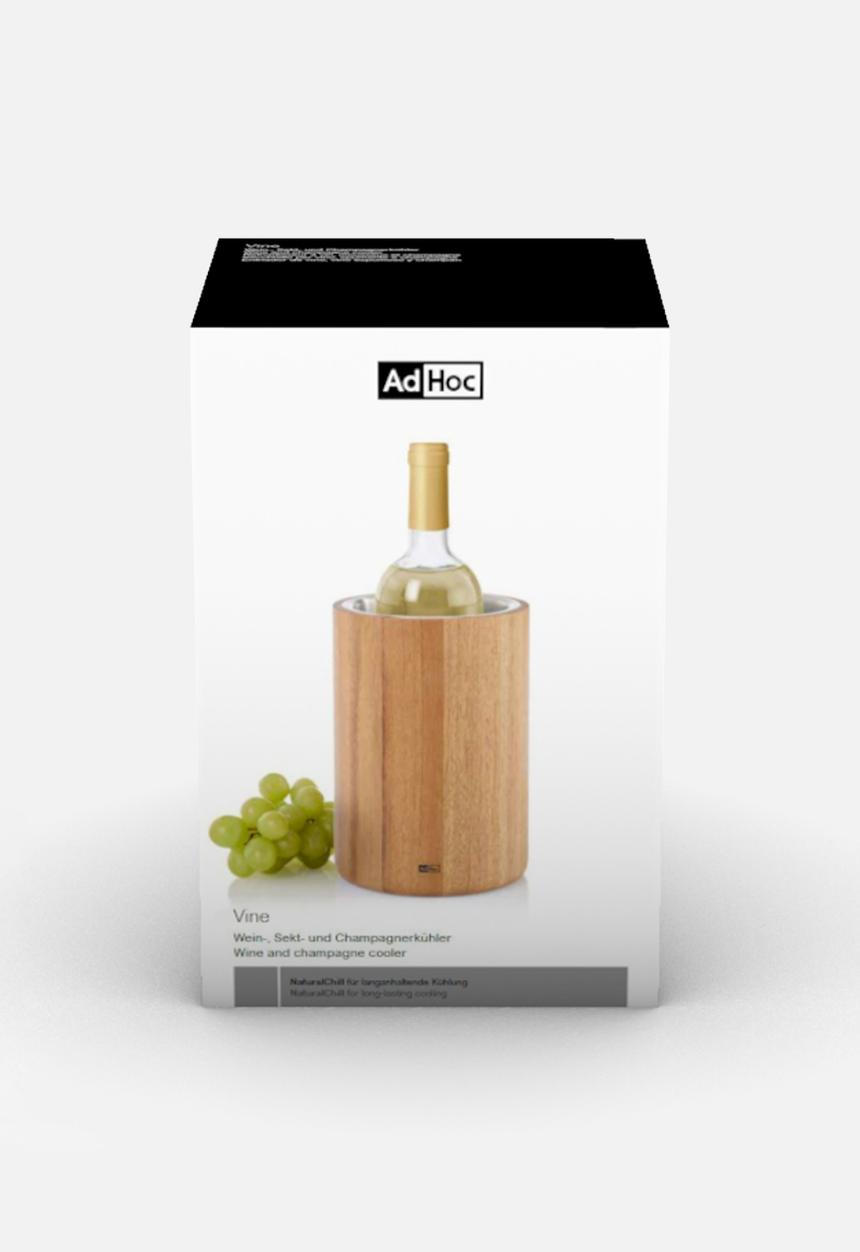 Adhoc - Adhoc Vine Wine and champagne cooler Acacia and Stainless Steel