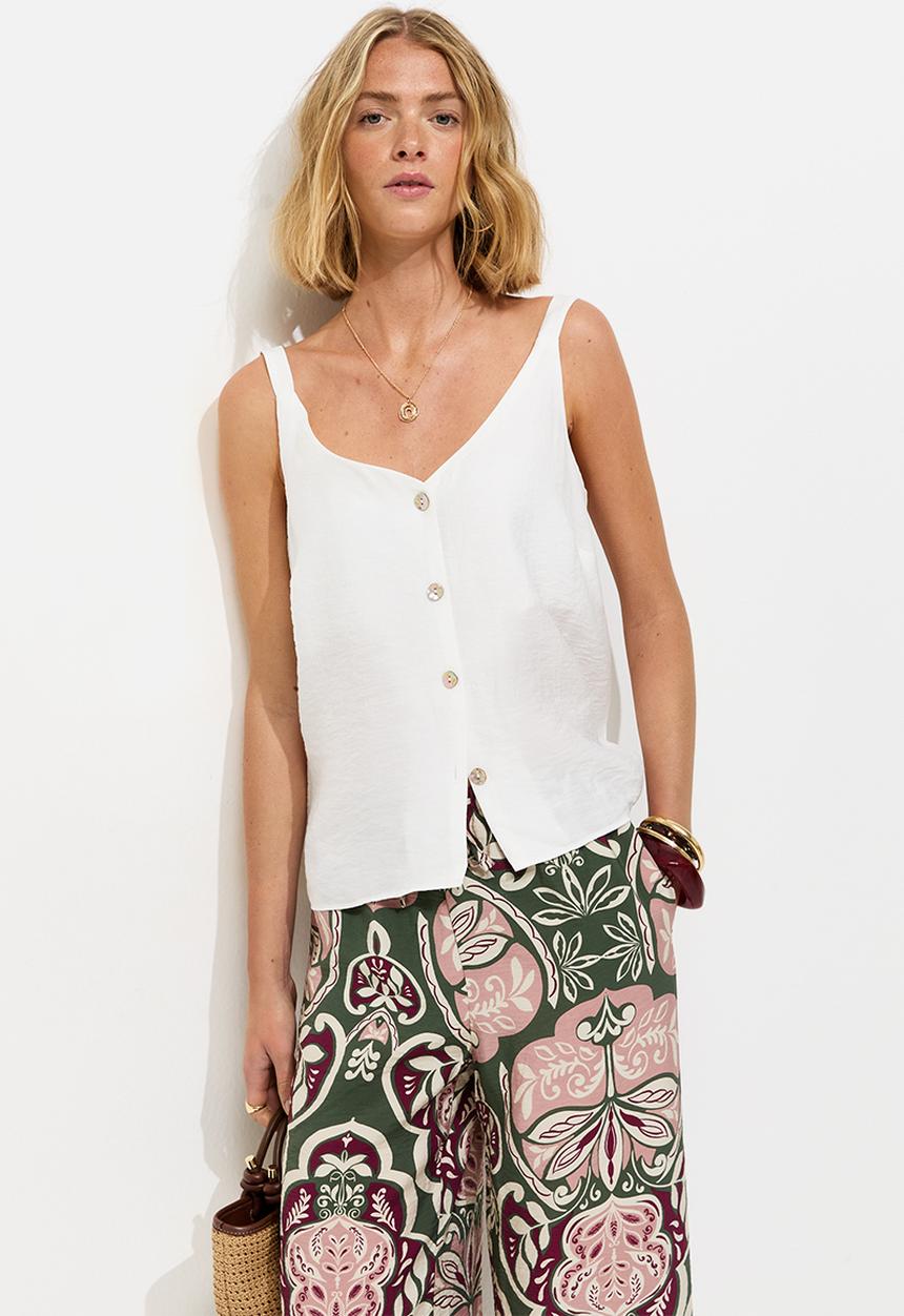 New Look - Alison kiki btn cami - off white