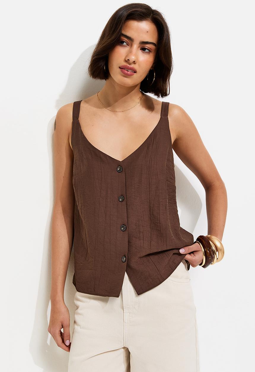 New Look - Alison kiki btn cami - brown