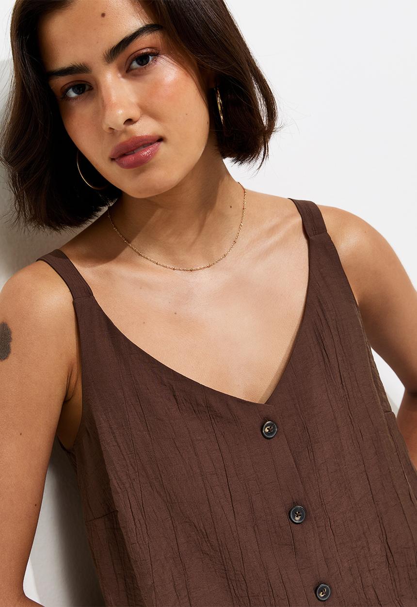 New Look - Alison kiki btn cami - brown