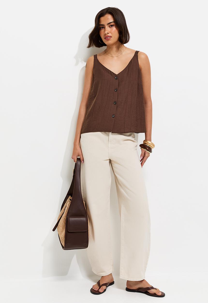 New Look - Alison kiki btn cami - brown
