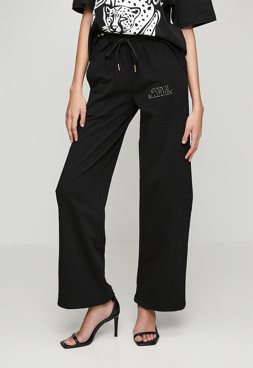 Steve Madden - Ladies molly wideleg jogger - black