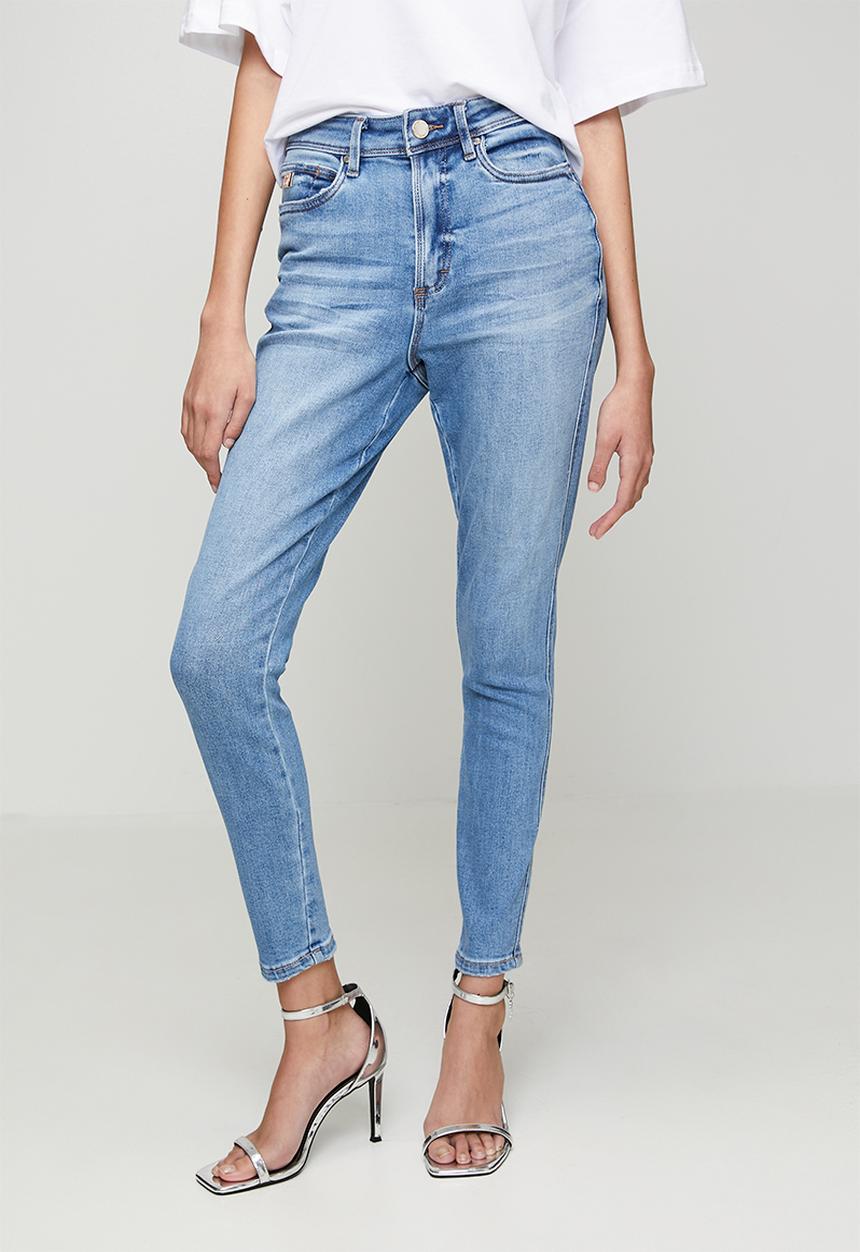 Steve Madden - Ladies zoe contour curvy mid wash skinny - mid blue