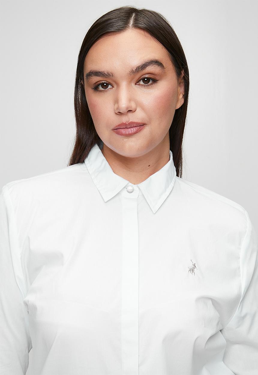 POLO - Wmn jamie long sleeve shirt - white