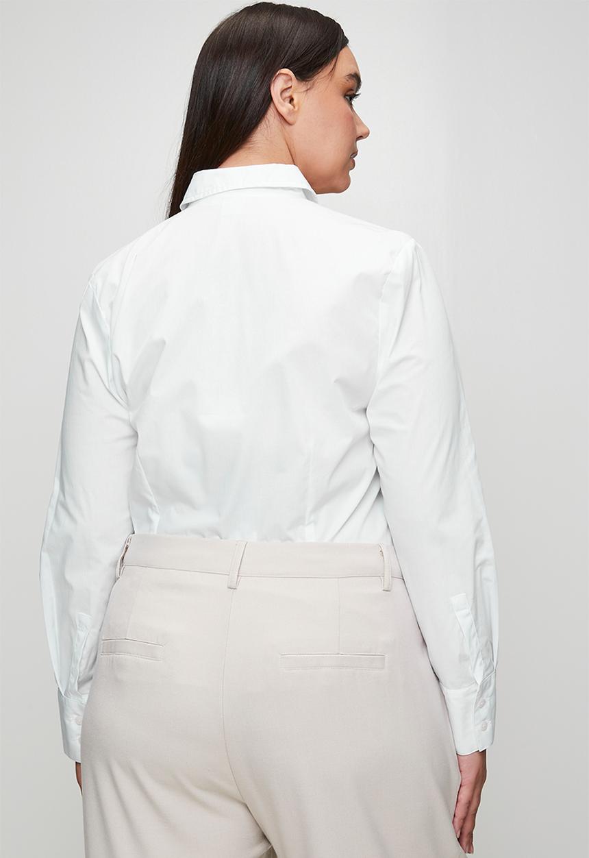 POLO - Wmn jamie long sleeve shirt - white