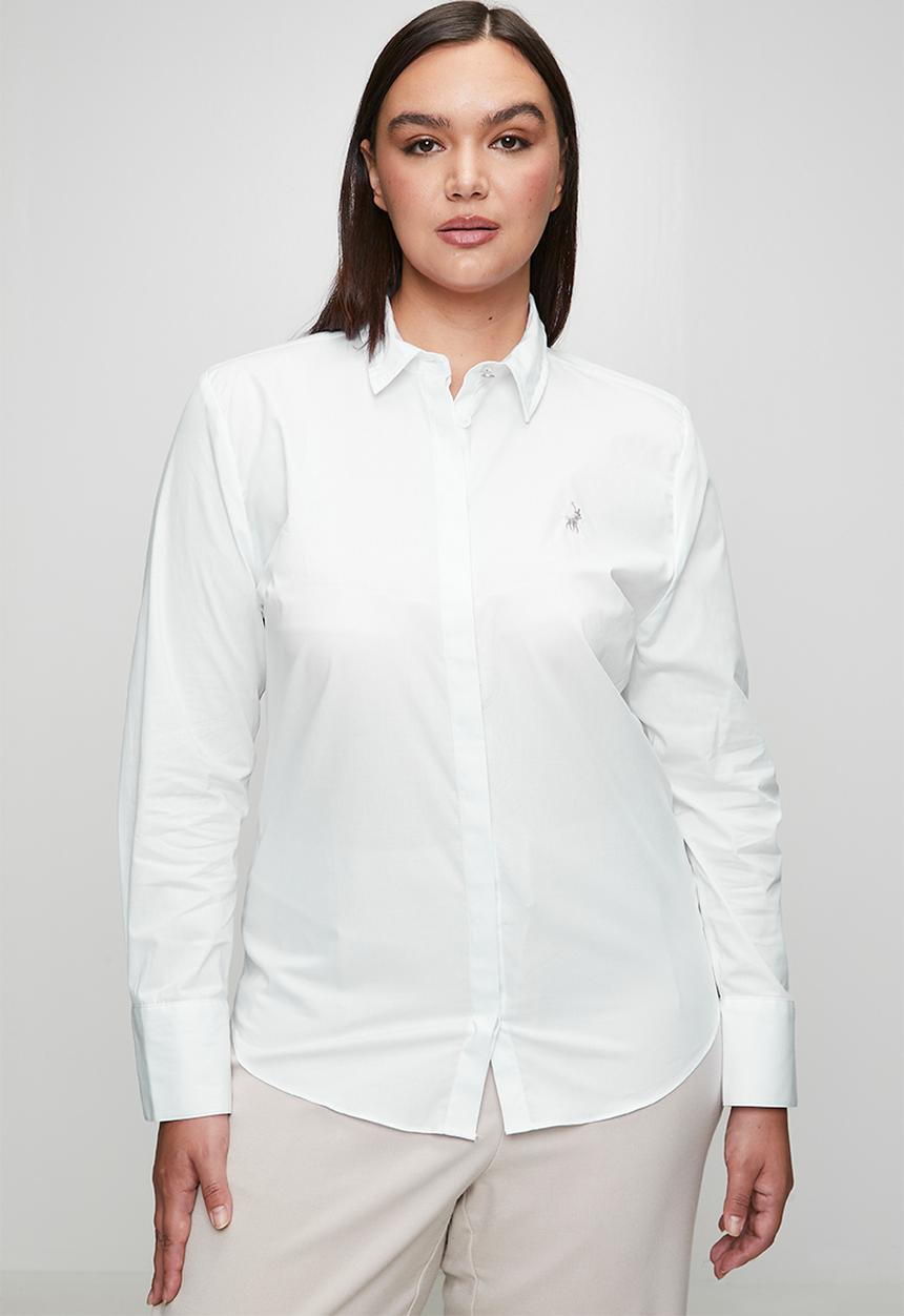 POLO - Wmn jamie long sleeve shirt - white