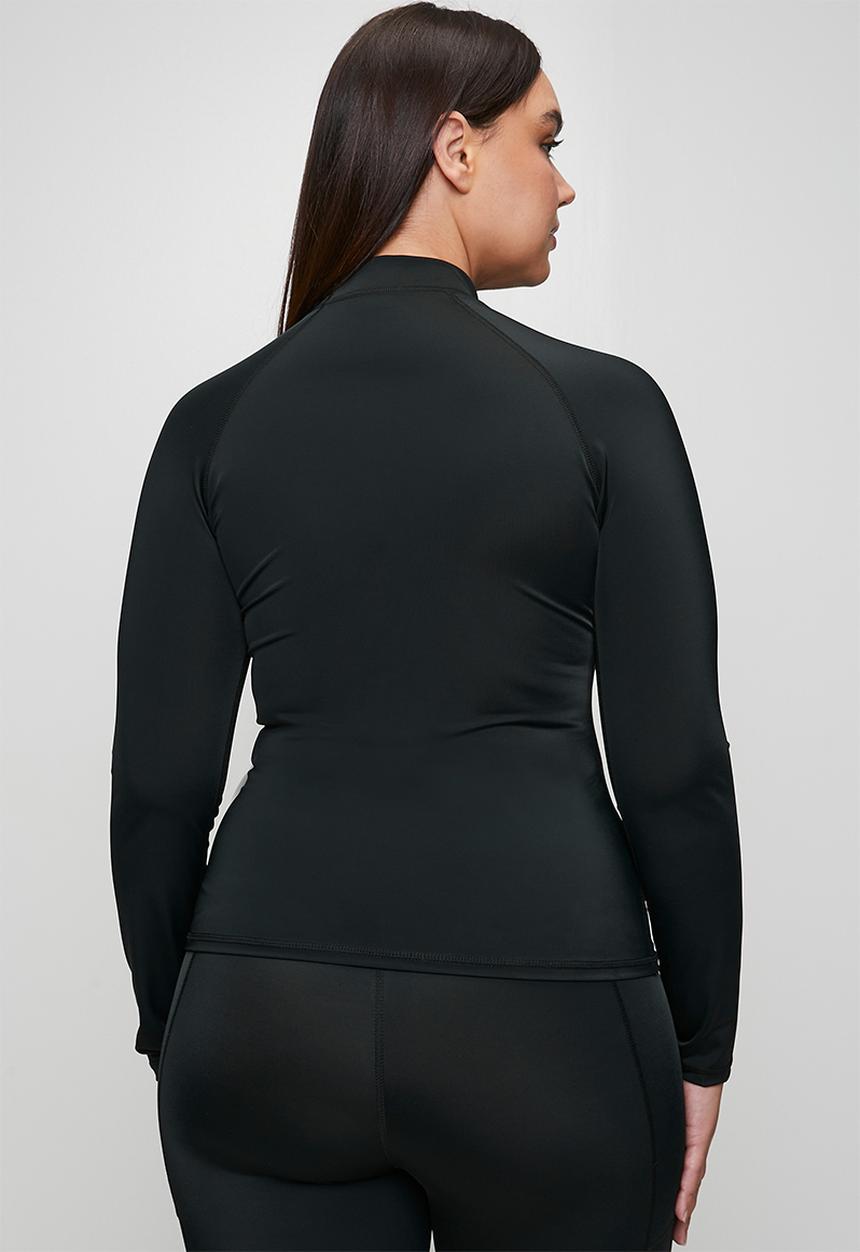 Lizzy - Plus ladies ls rashie - black