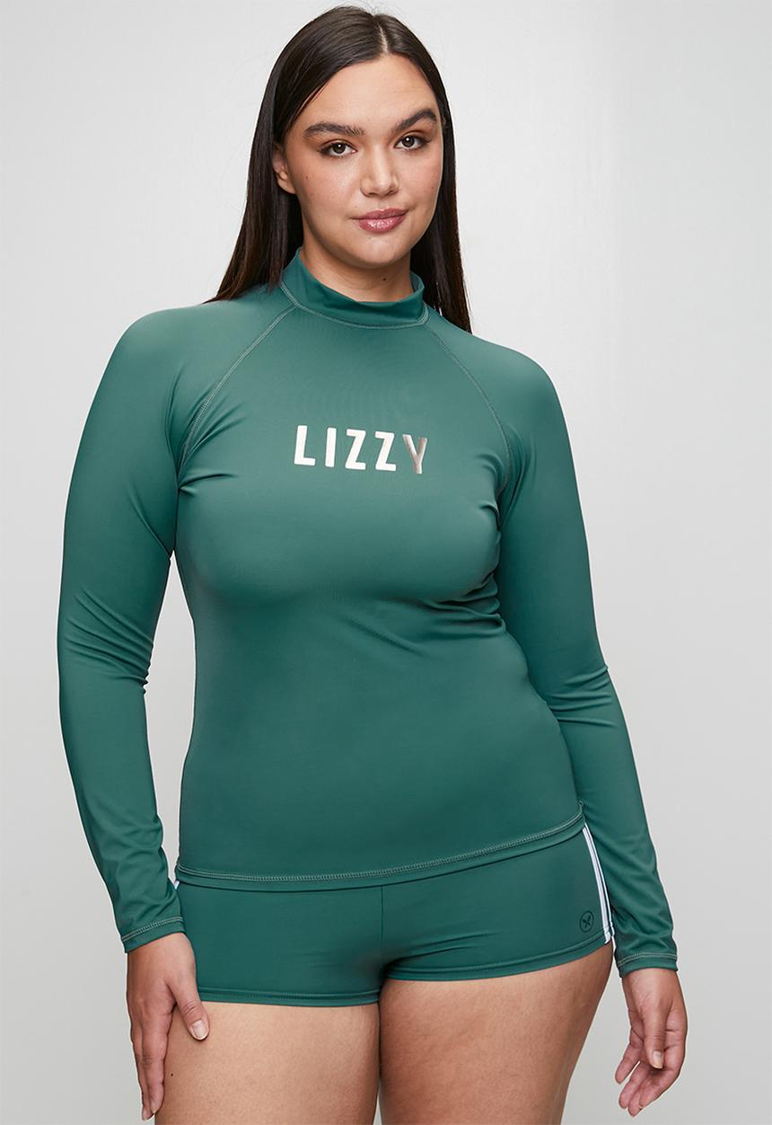 Lizzy - Plus ladies ls rashie - north atlantic green
