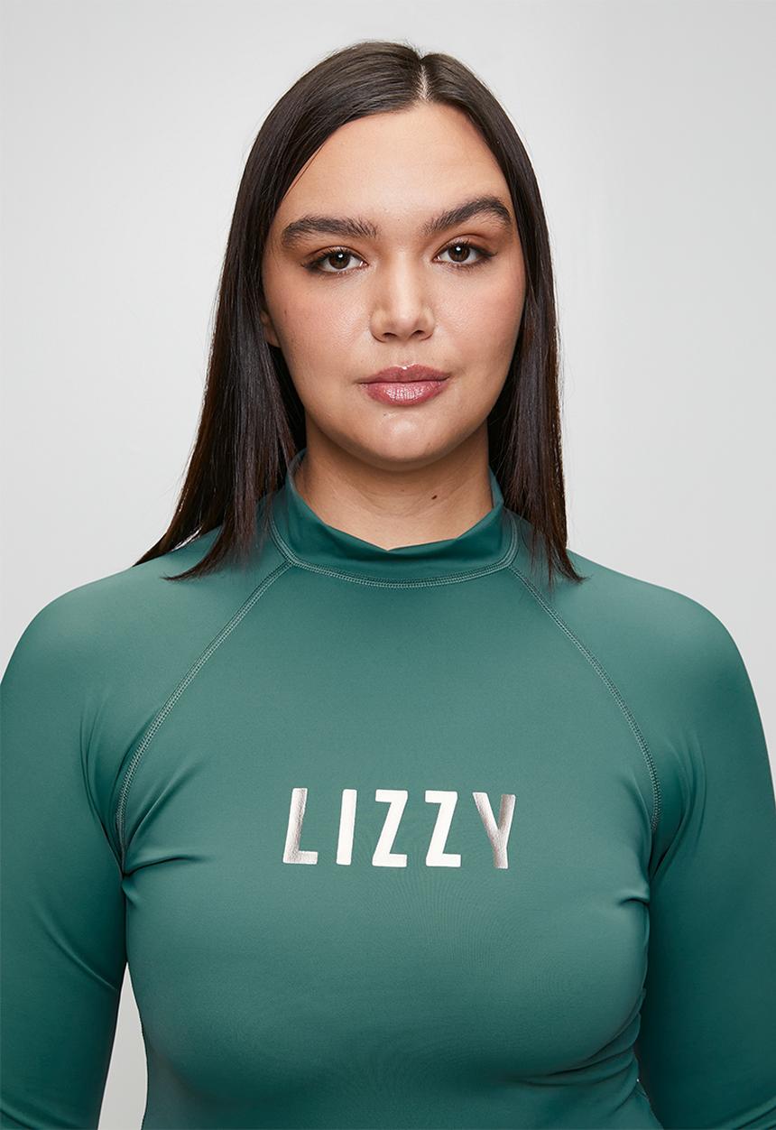 Lizzy - Plus ladies ls rashie - north atlantic green