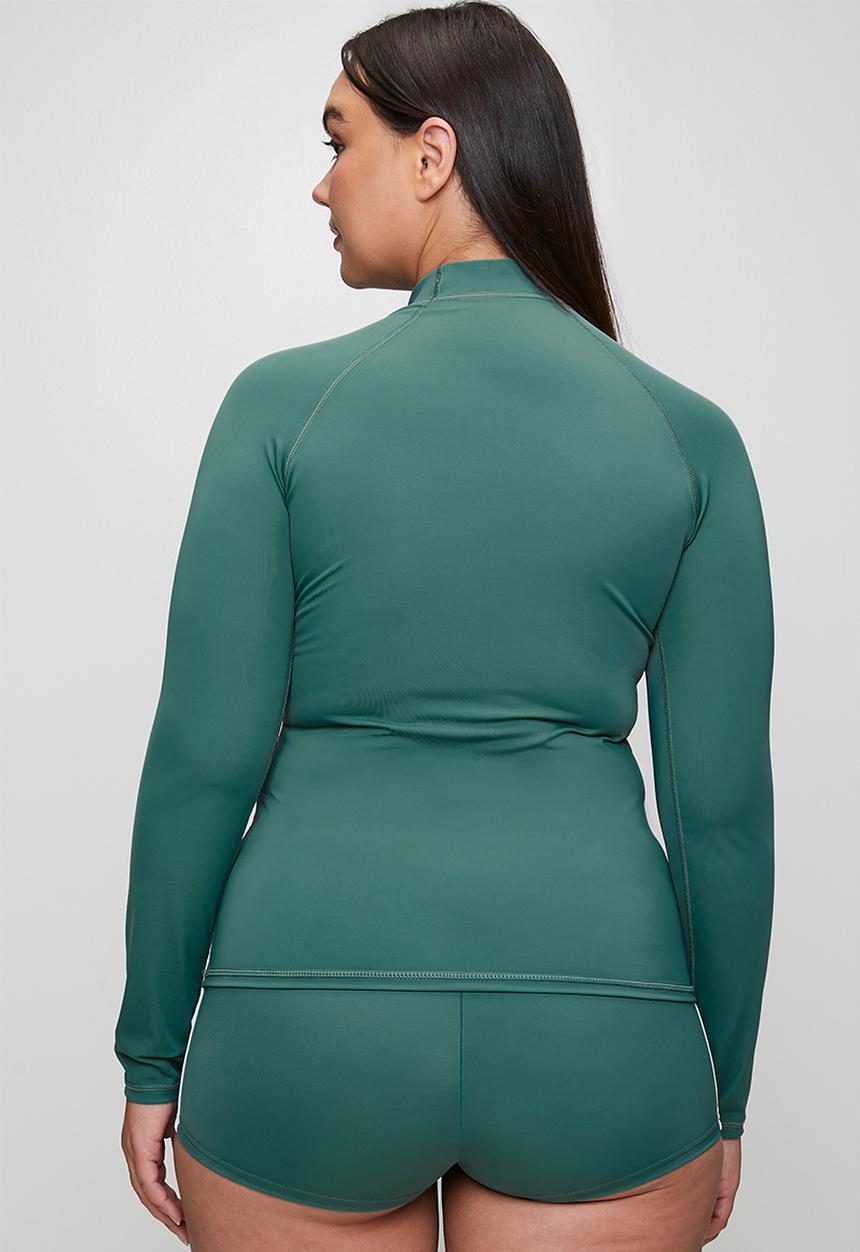 Lizzy - Plus ladies ls rashie - north atlantic green