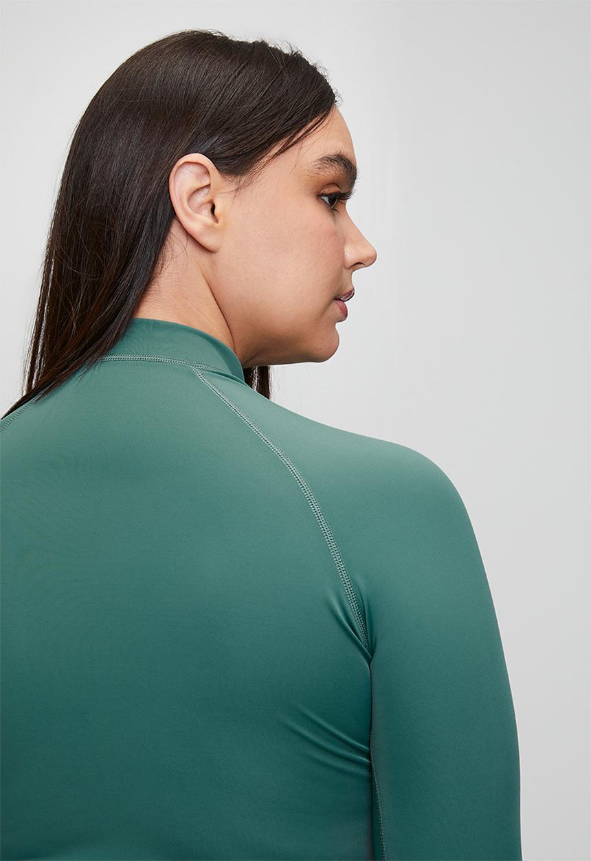 Lizzy - Plus ladies ls rashie - north atlantic green