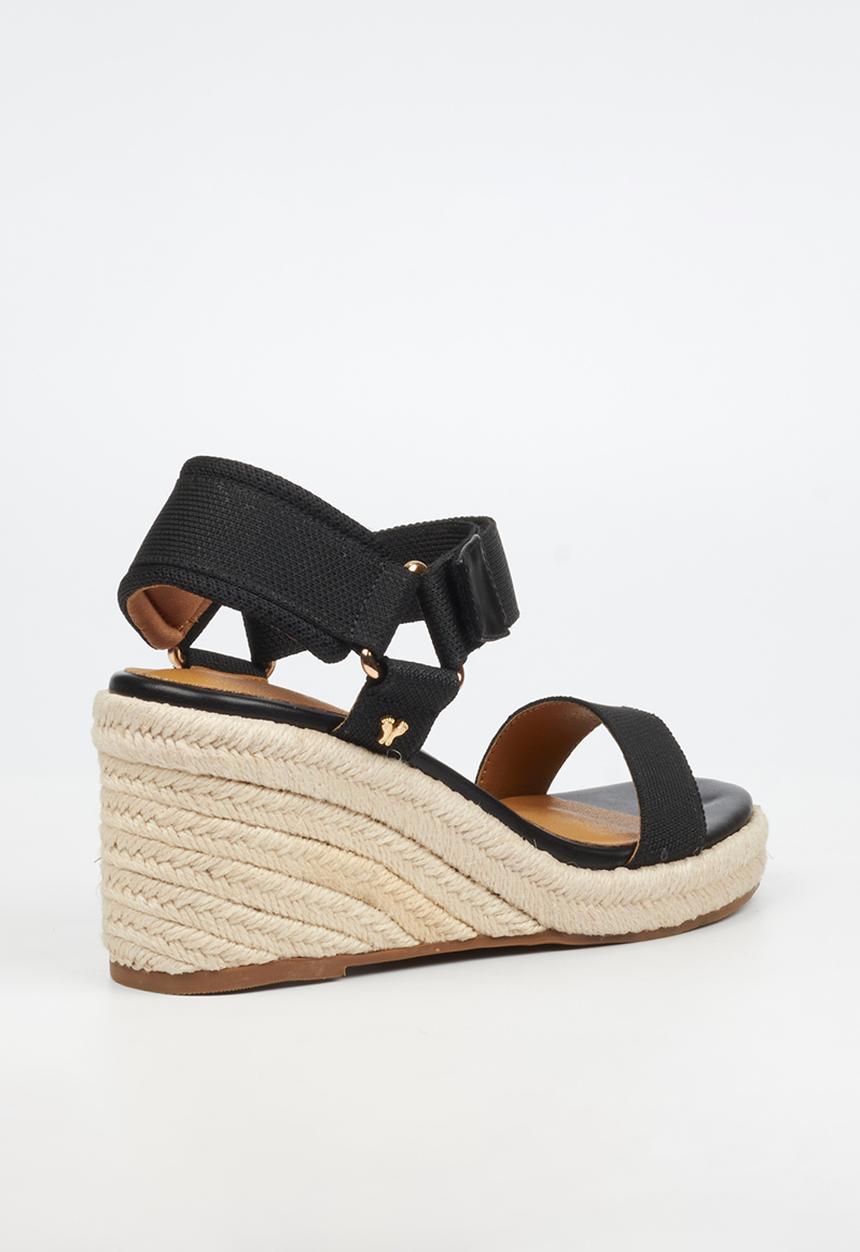 Butterfly Feet - Escada 1 espadrille wedge heel - black