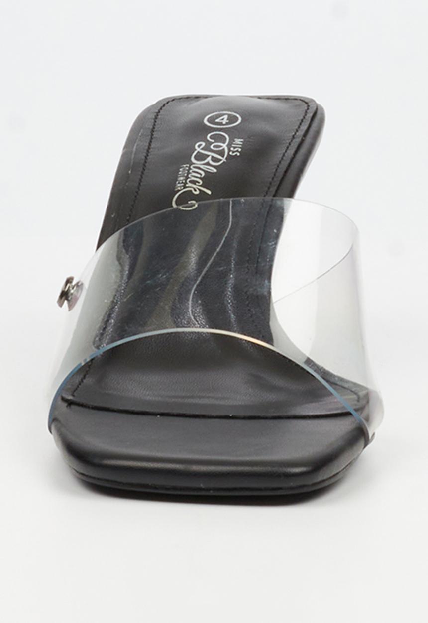 Miss Black - Edith 1 vynil strap heel - black