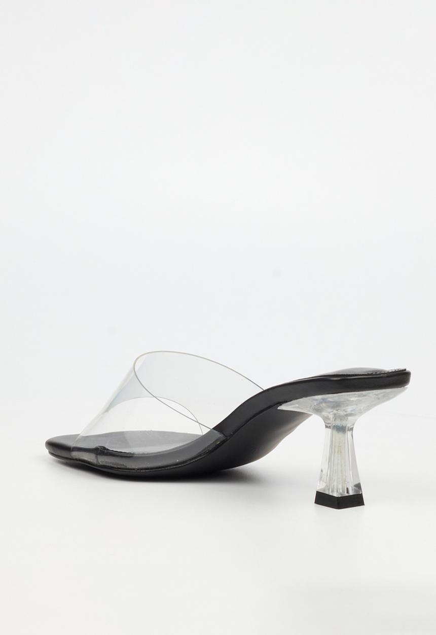 Miss Black - Edith 1 vynil strap heel - black