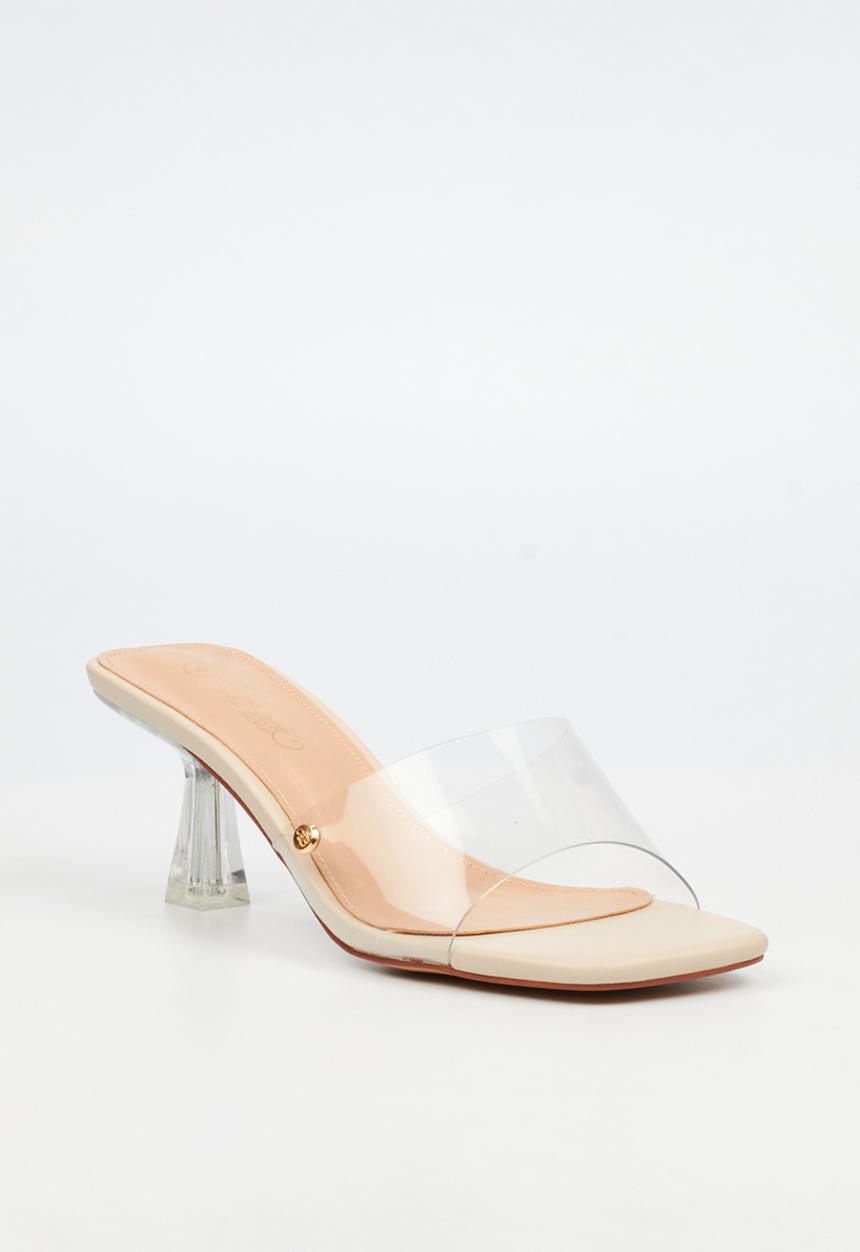Miss Black - Edith 1 vynil strap heel - natural