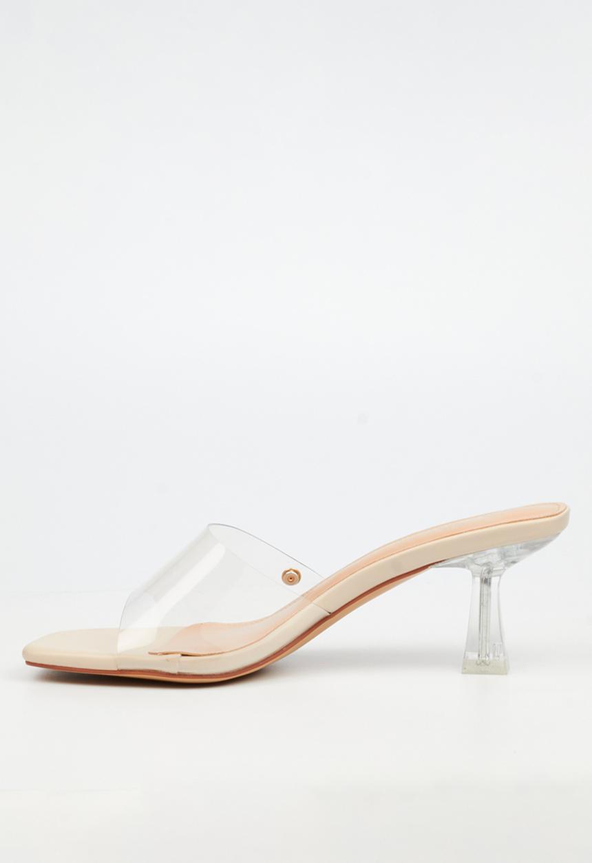 Miss Black - Edith 1 vynil strap heel - natural
