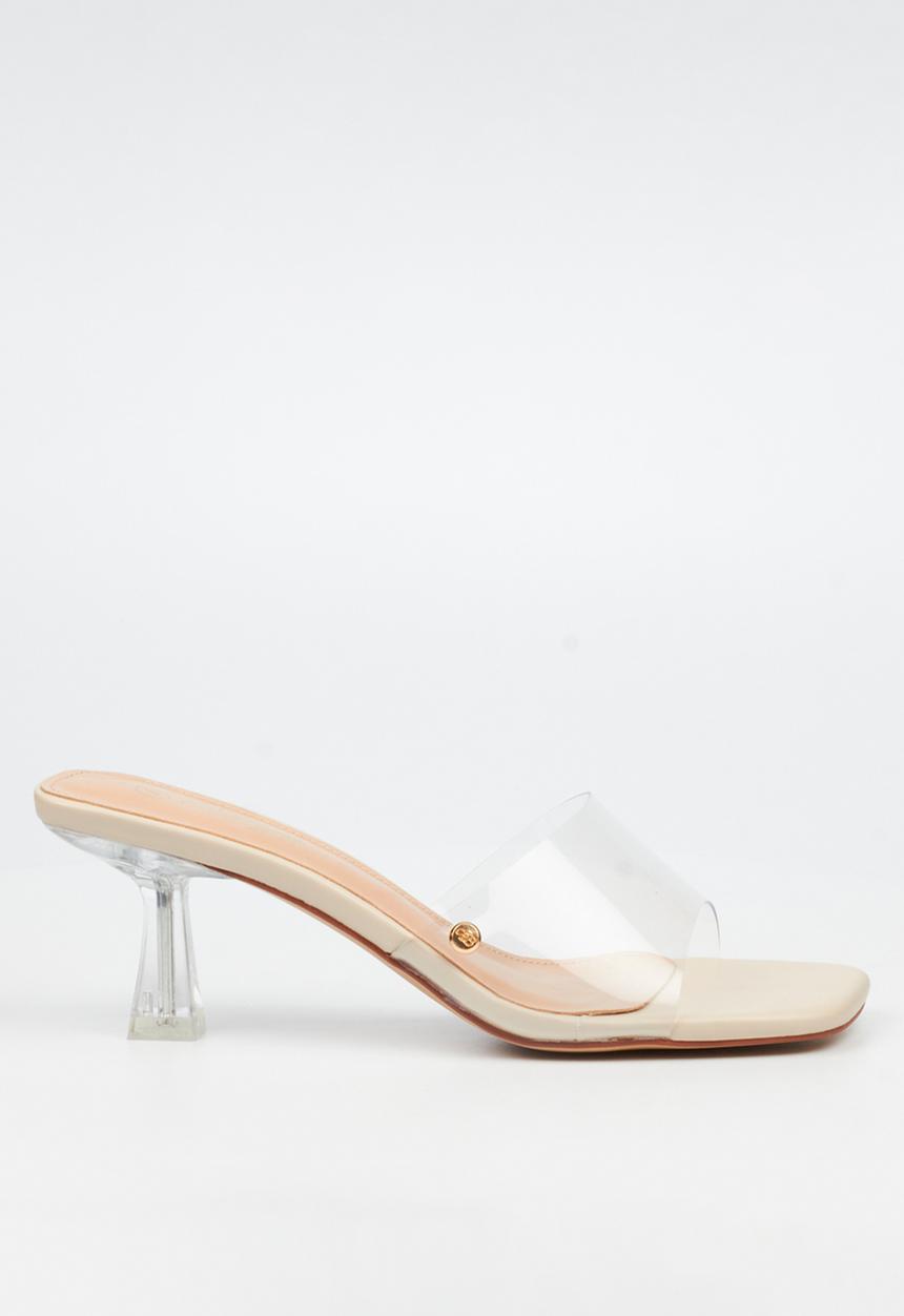 Miss Black - Edith 1 vynil strap heel - natural