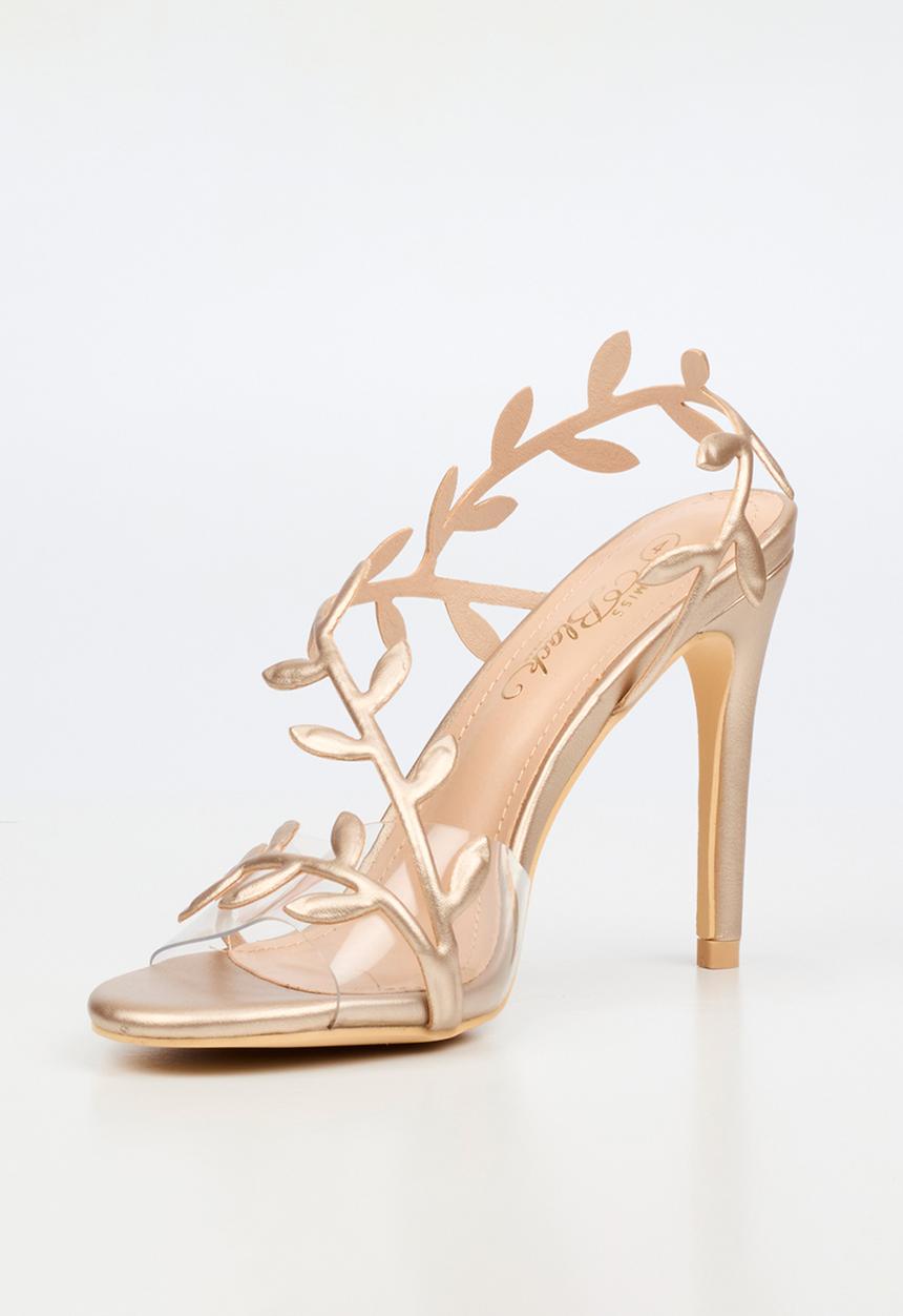 Miss Black - Jazz 47 leaf detail heel - champagne