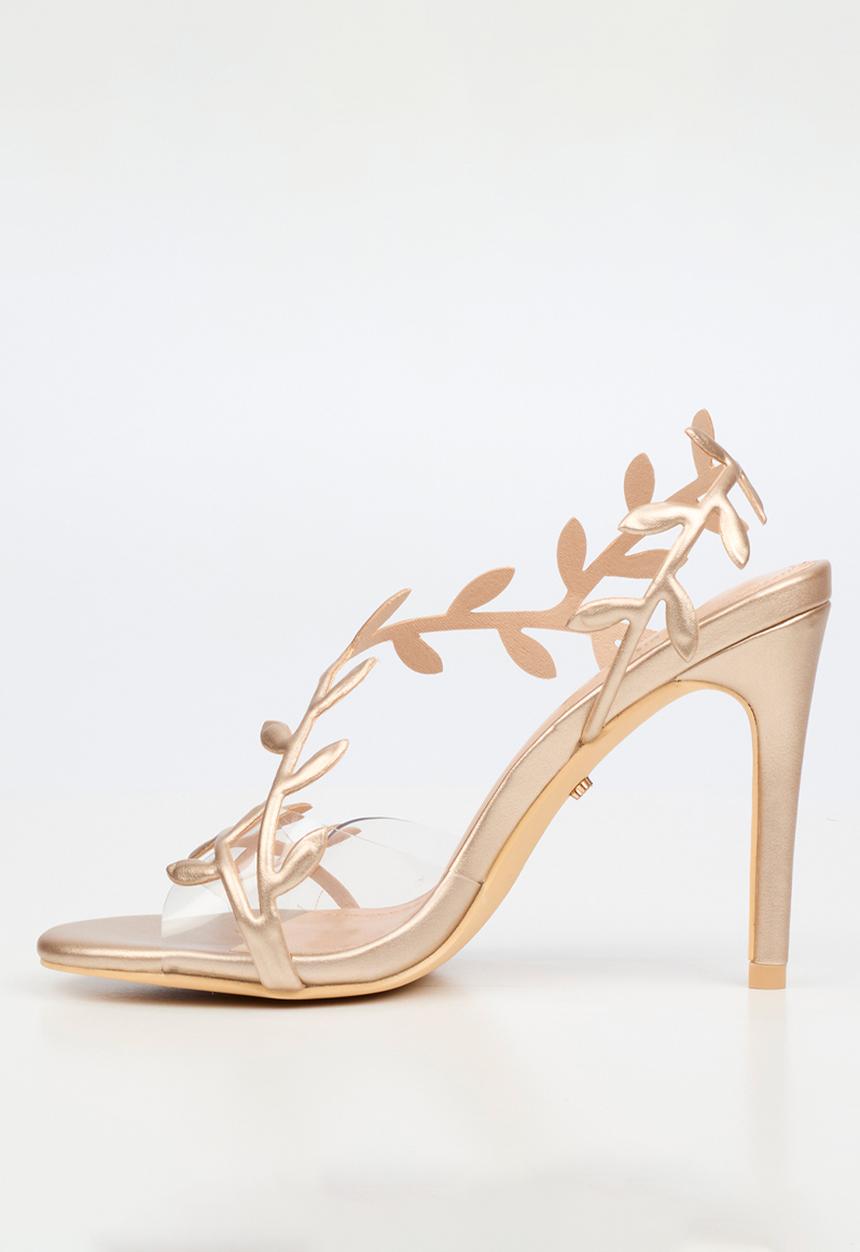 Miss Black - Jazz 47 leaf detail heel - champagne