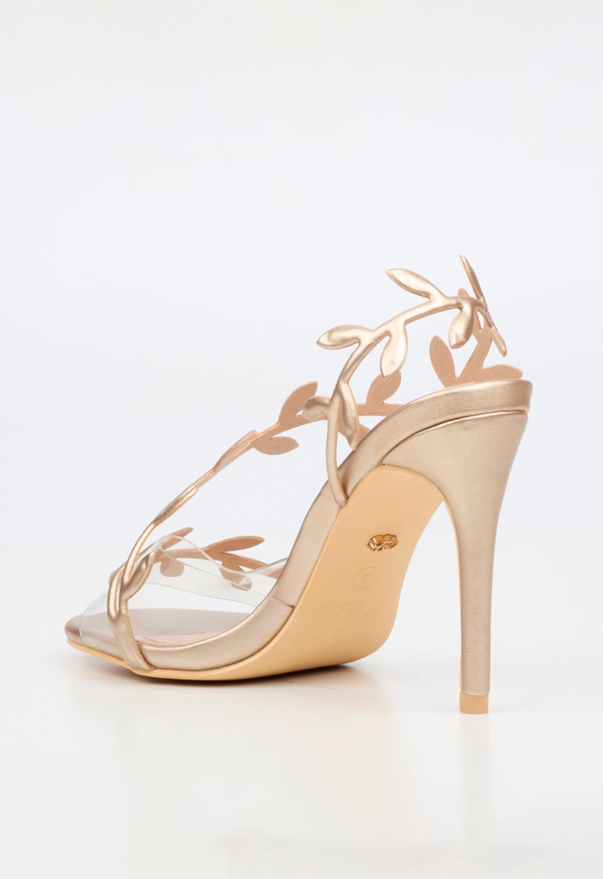 Miss Black - Jazz 47 leaf detail heel - champagne