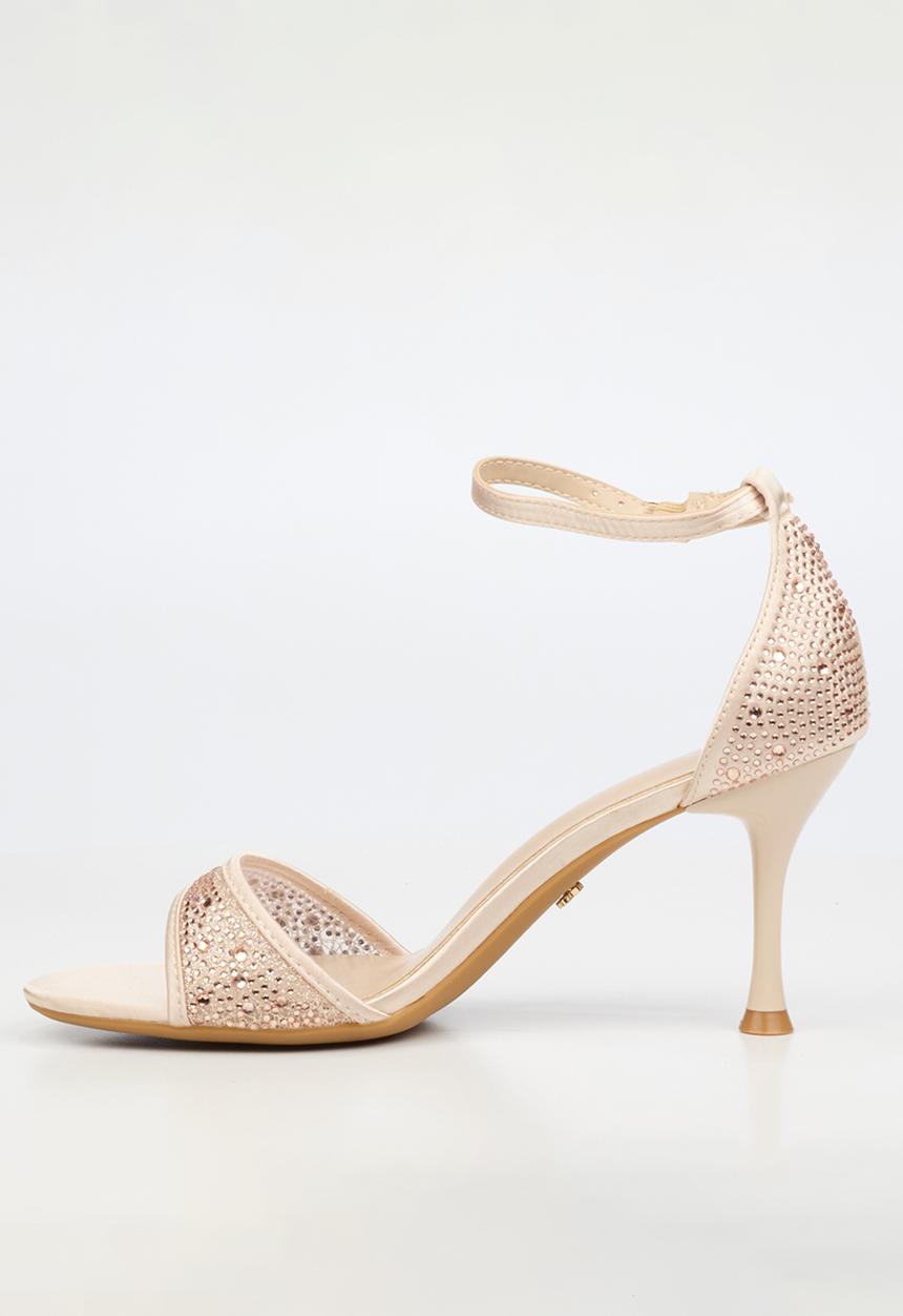Butterfly Feet - Macie 1 rhinestone ankle strap heel - rose gold
