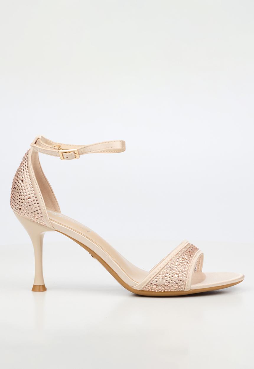 Butterfly Feet - Macie 1 rhinestone ankle strap heel - rose gold