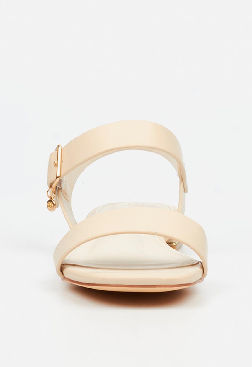 Miss Black - Laura 1 ankle-strap low block heel - natural