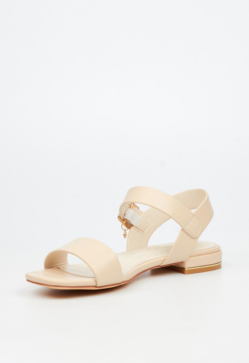 Miss Black - Laura 1 ankle-strap low block heel - natural