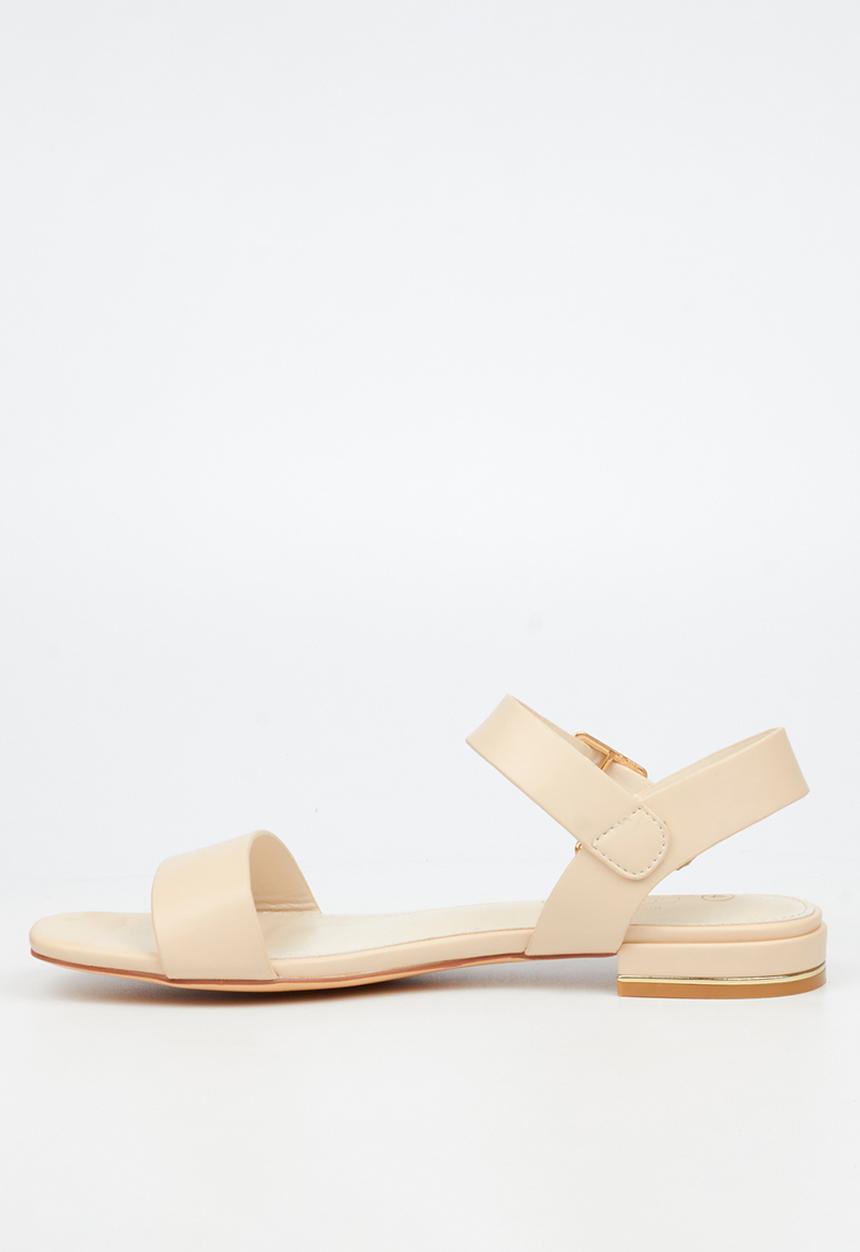 Miss Black - Laura 1 ankle-strap low block heel - natural