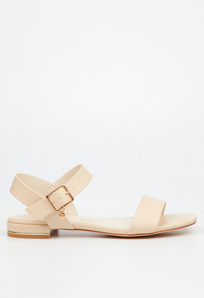 Miss Black - Laura 1 ankle-strap low block heel - natural