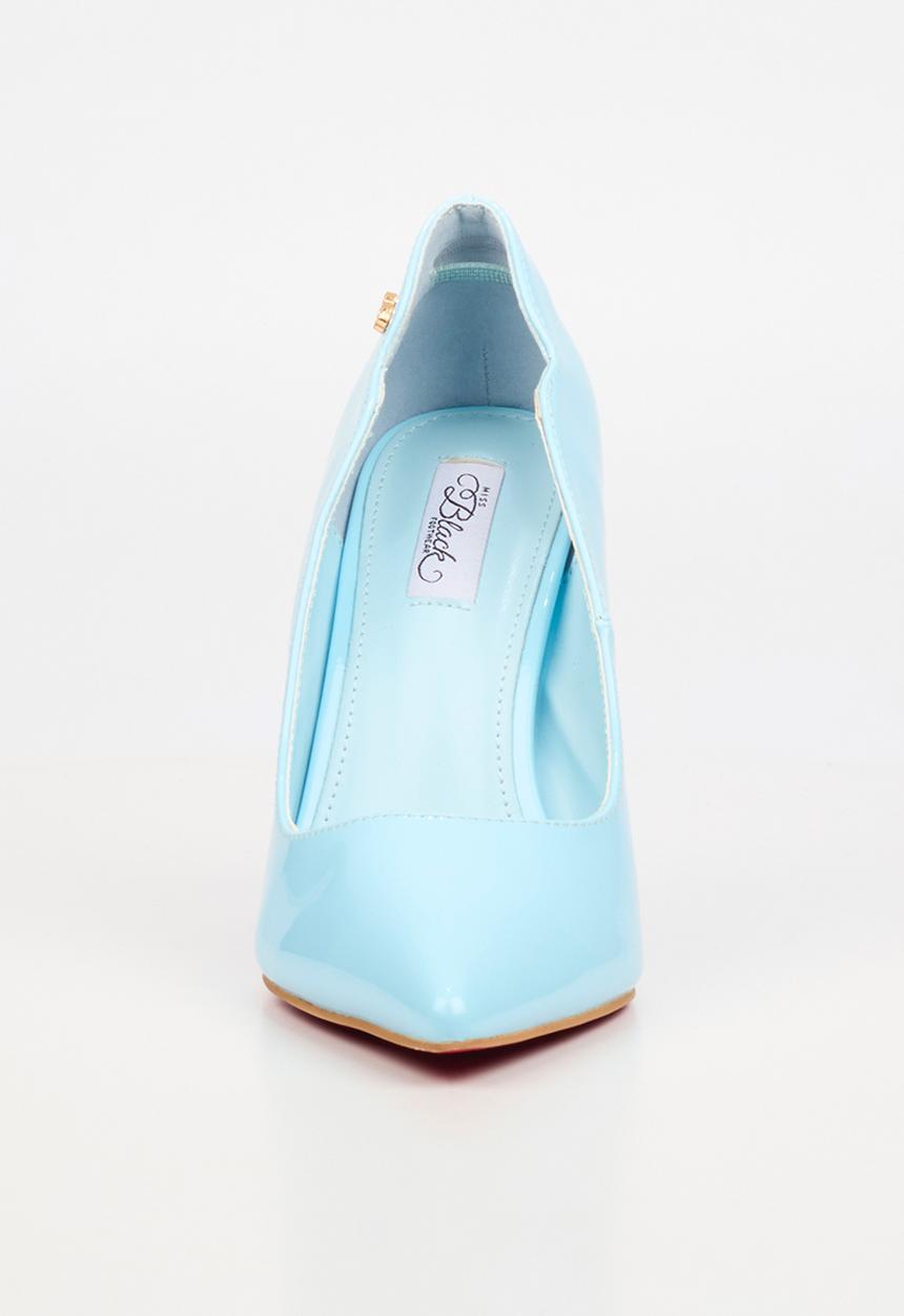 Miss Black - Lola 1 classic scallop heel - blue