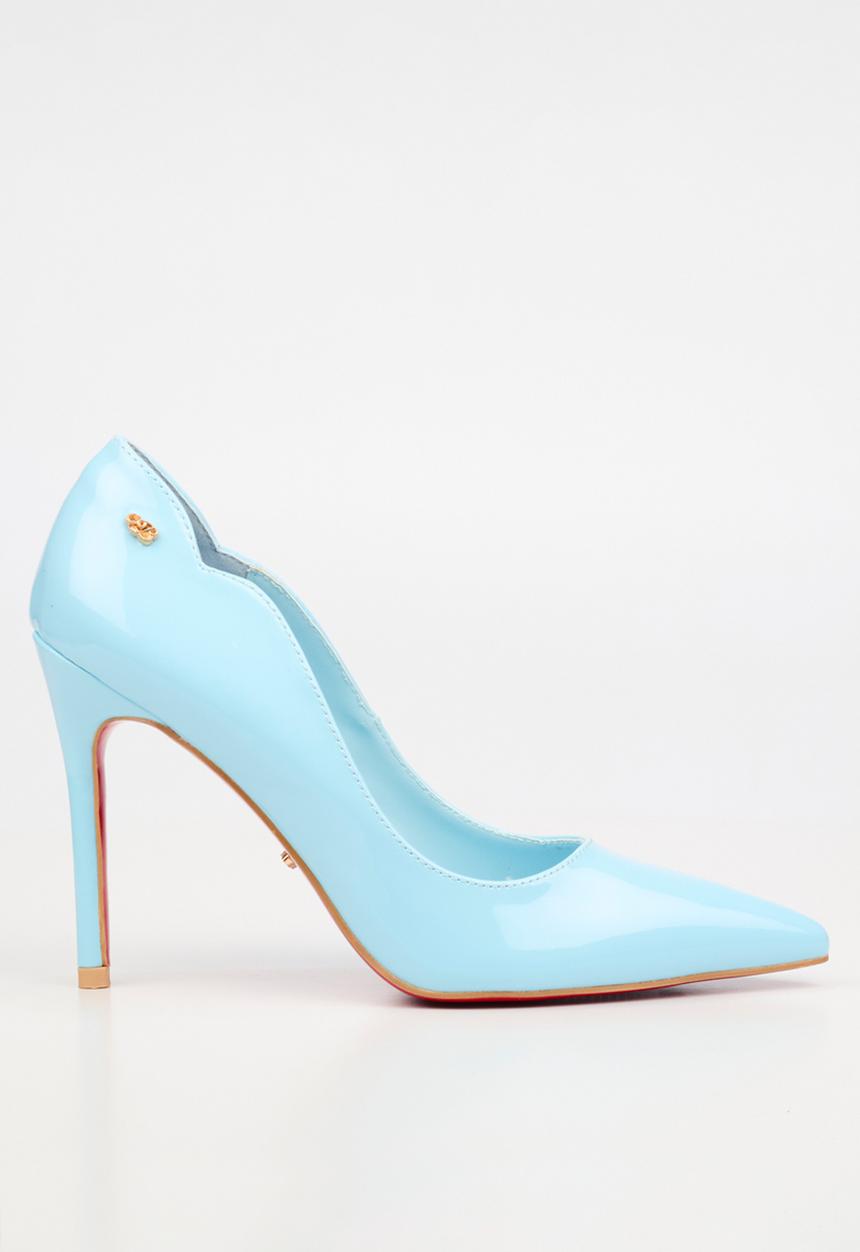 Miss Black - Lola 1 classic scallop heel - blue