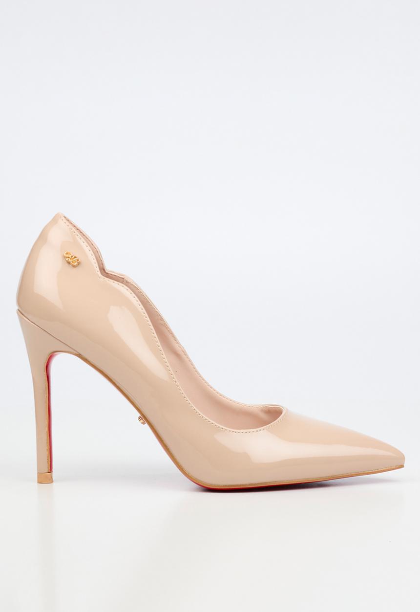 Miss Black - Lola 1 classic scallop heel - natural
