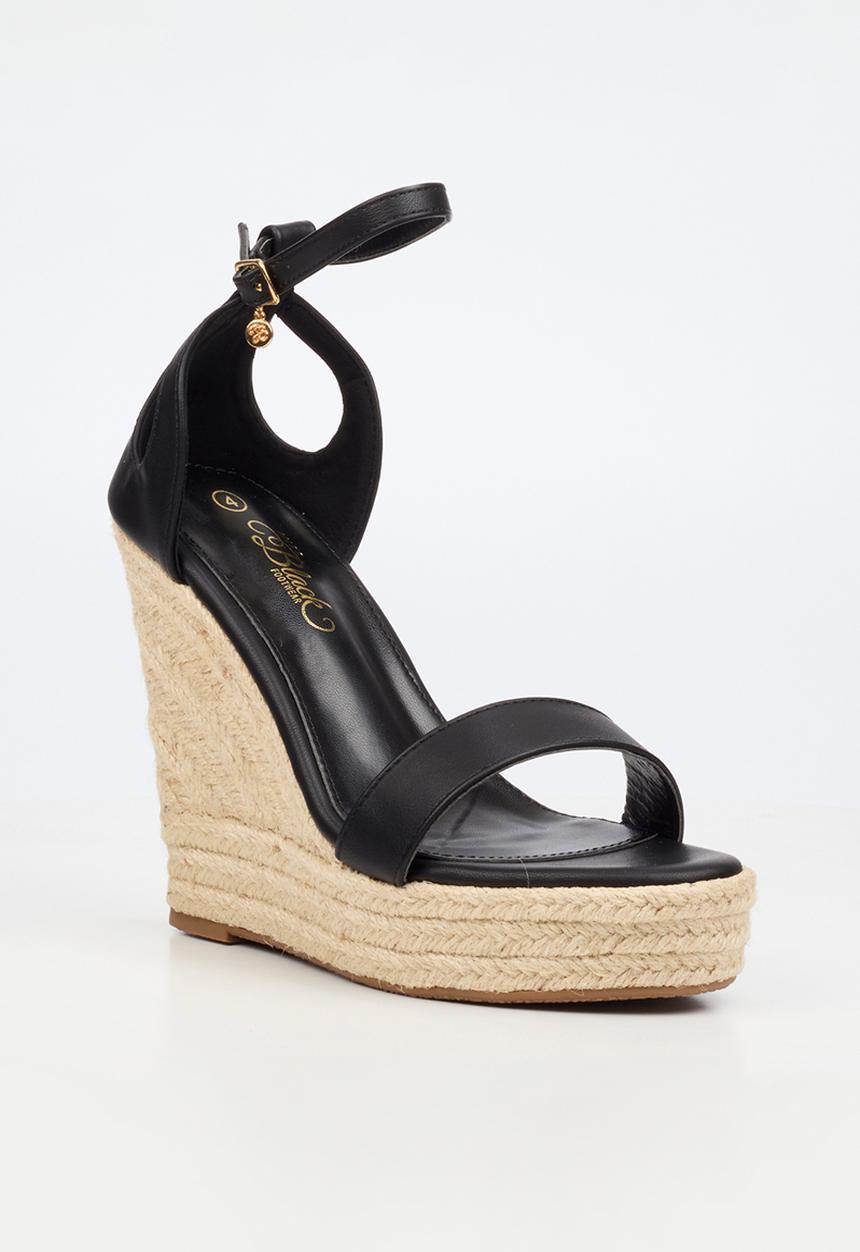 Miss Black - Moniker 12 cut-out platform wedge - black