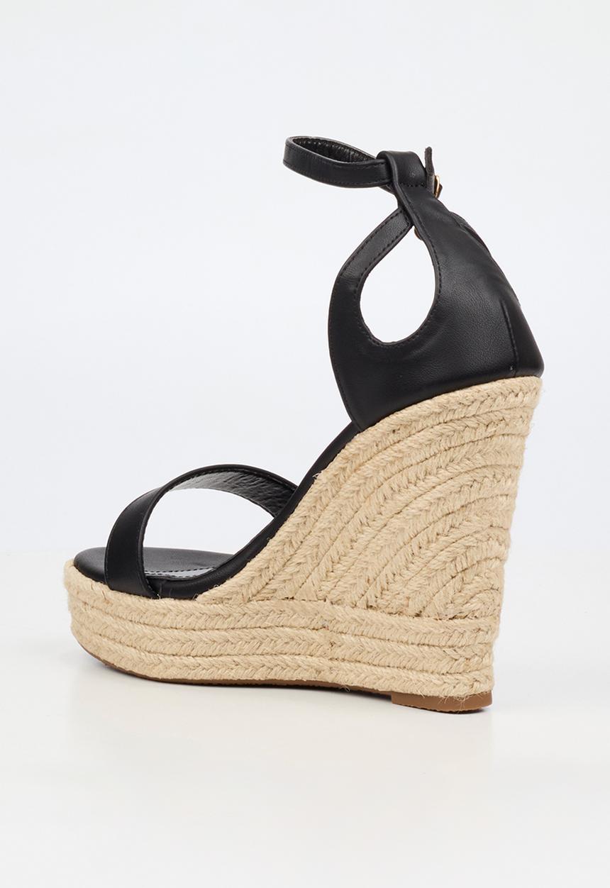 Miss Black - Moniker 12 cut-out platform wedge - black