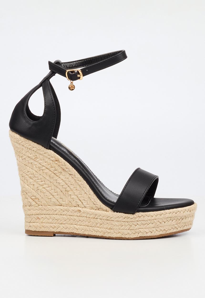 Miss Black - Moniker 12 cut-out platform wedge - black