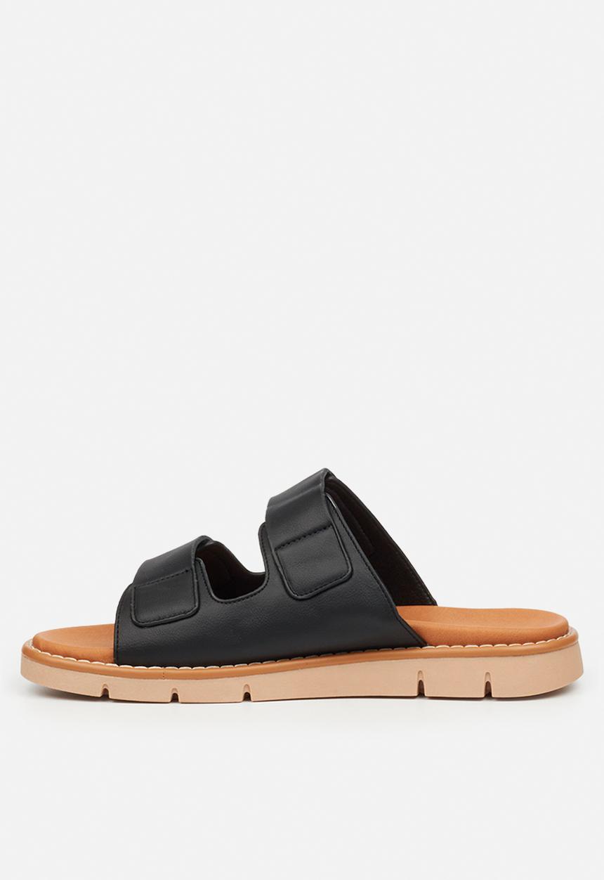 Butterfly Feet - Trace 1 velcro strap sandal - black