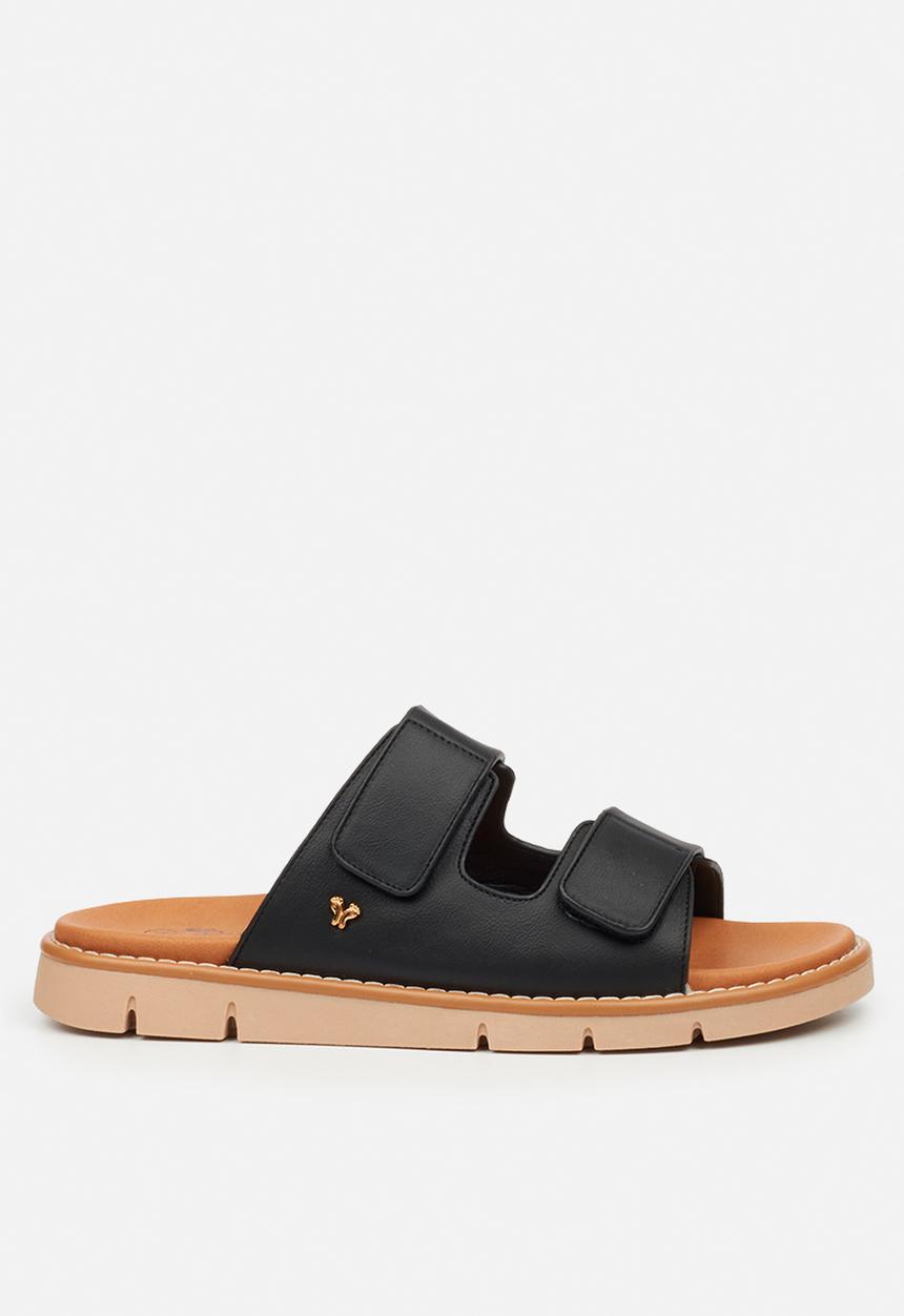Butterfly Feet - Trace 1 velcro strap sandal - black