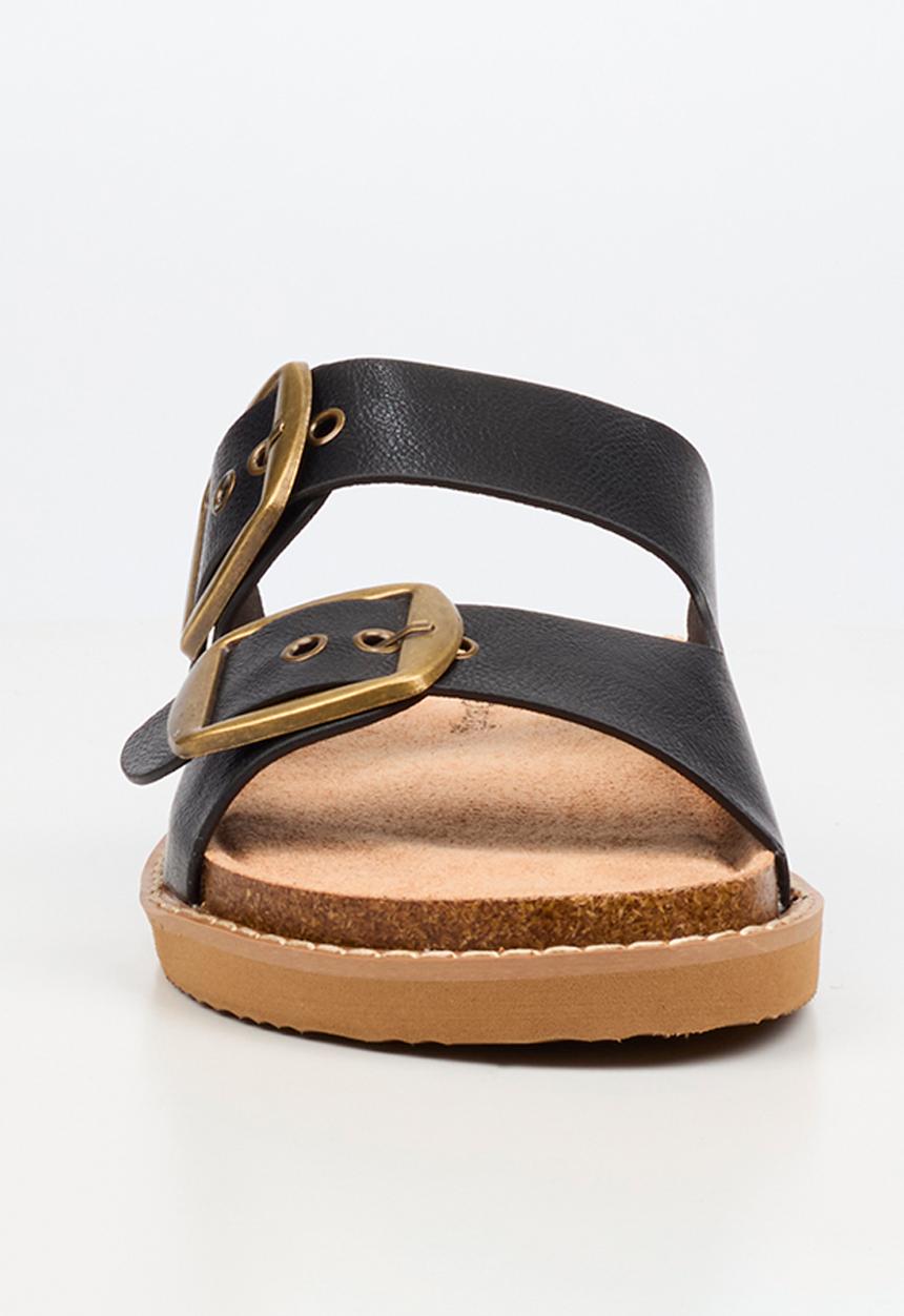 Butterfly Feet - Charli 1 big buckle sandal - black
