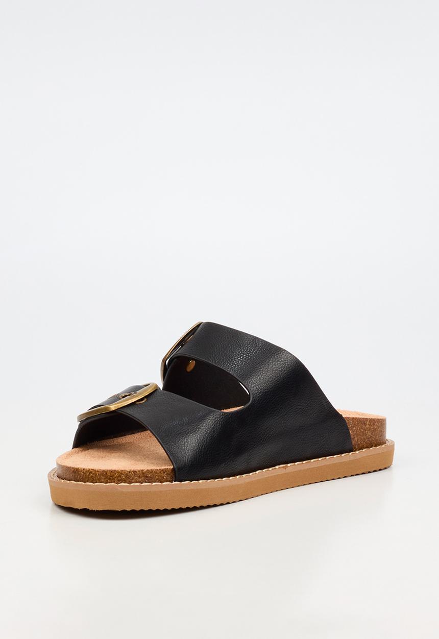 Butterfly Feet - Charli 1 big buckle sandal - black