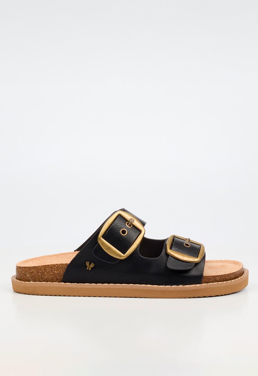 Butterfly Feet - Charli 1 big buckle sandal - black