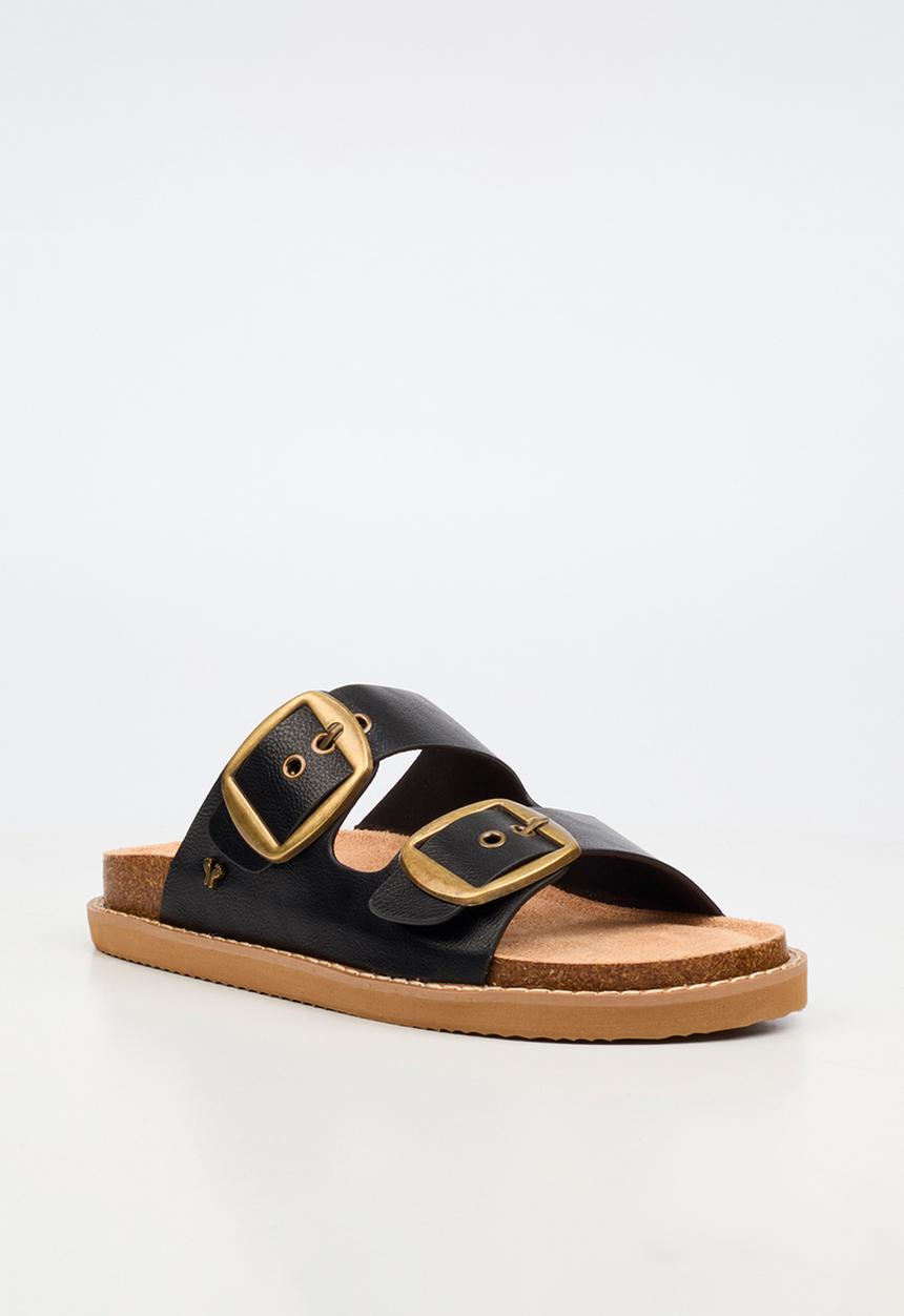 Butterfly Feet - Charli 1 big buckle sandal - black
